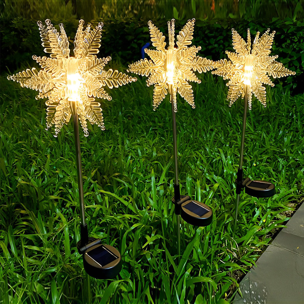 Acrylic Solar Snowflake Lawn Lights 2PCS Set - Outdoor Festive Decor