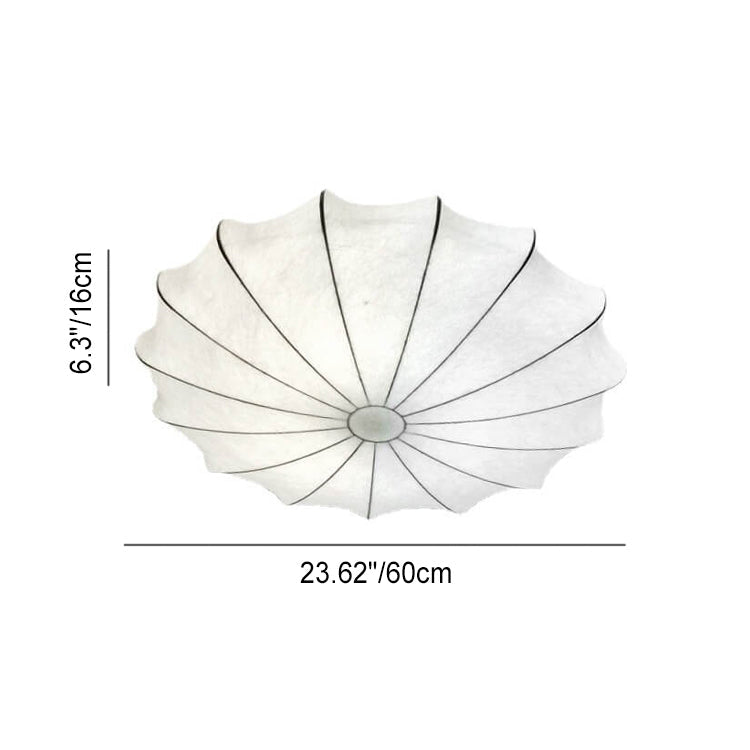 Nordic Minimalist Flush Mount Light - White Beige Faux Silk, 1/3/5-Light Options