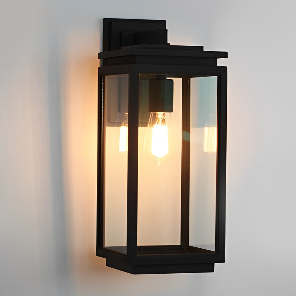 Waterproof Black Rectangular Outdoor Wall Lantern