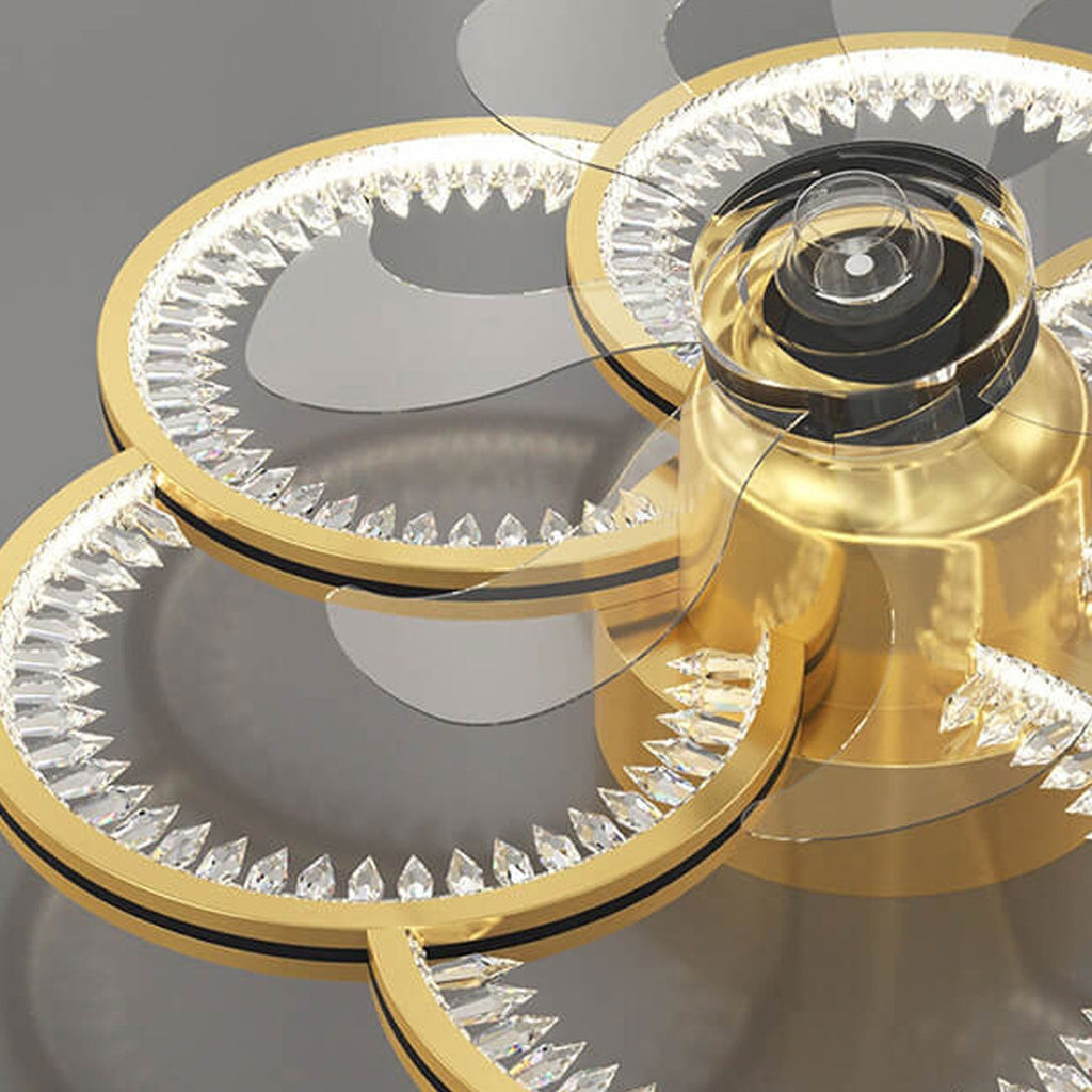 Modern Luxury Flower Petal LED Ceiling Fan Light Fixture