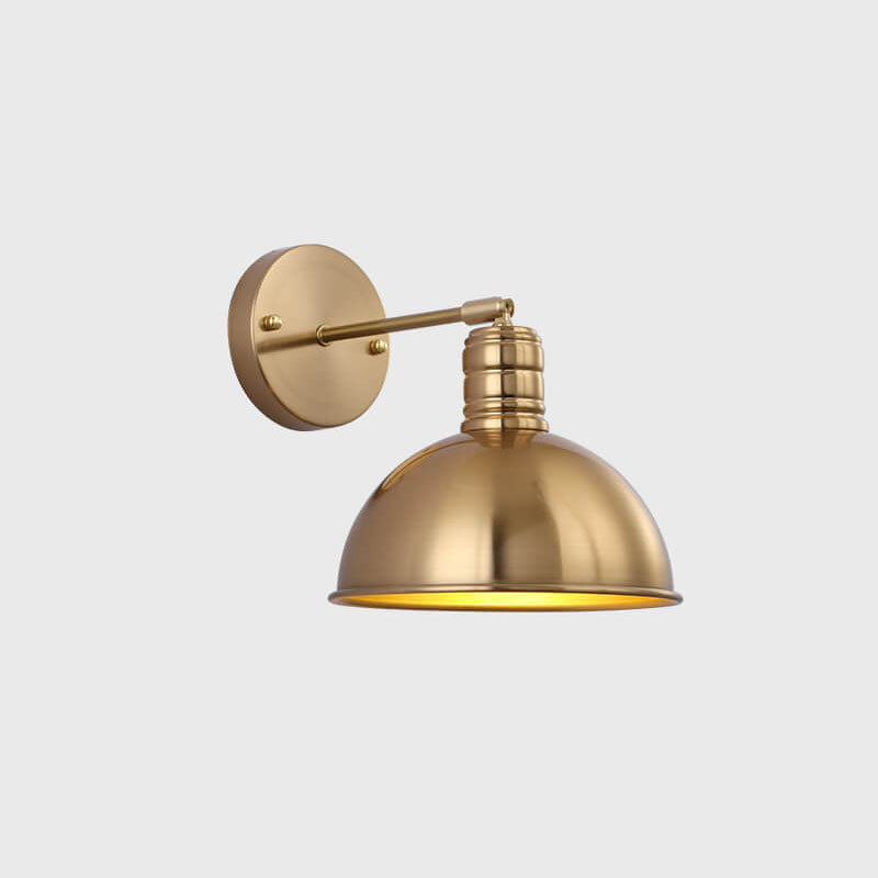 Industrial Iron Brass Cone Wall Sconce Lamp - 1-Light Contemporary Design for Living Room