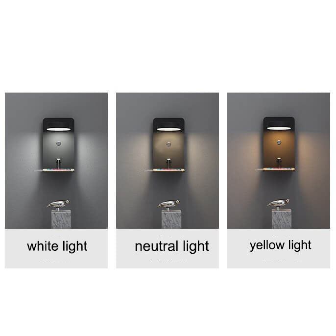 Modern Iron Square LED Wall Sconce - USB Rechargeable Lamp