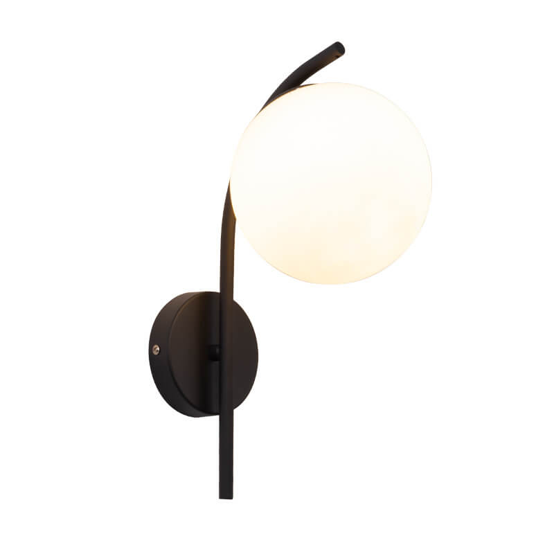 Nordic Arc Glass Globe Wall Sconce Lamp - Modern Lighting Fixture for Home Decor, Adjustable Wall Mount, Stylish Indoor Lighting, Scandinavian Design