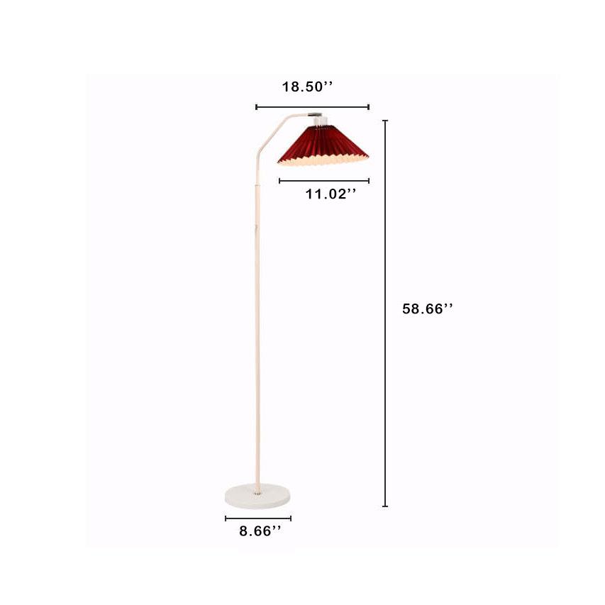 Minimalist Fabric Pleated Shade Floor Lamp - 1-Light Standing Lamp for Modern Living Room, Bedroom, and Office