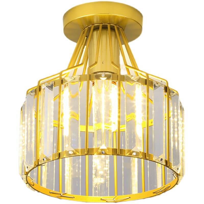 Modern Crystal Dome Semi-Flush Mount Ceiling Light - Elegant Home Lighting Fixture