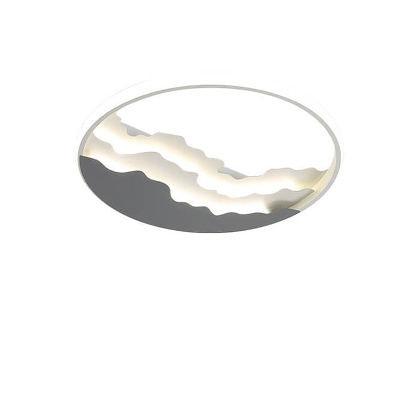 Nordic Sea Wave Round LED Flush Mount Ceiling Light for Modern Interiors