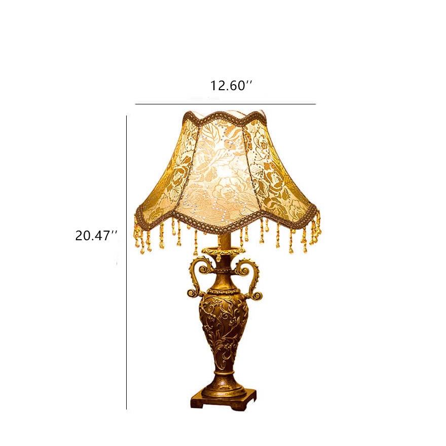 European Vintage Fabric Antique 1-Light Table Lamp, Retro Decorative Lighting, Classic Home Decor, Elegant Nightstand or Side Table Lamp, Rustic Bedroom Light, Old World Charm Illumination, Unique Vintage Lamp for Living Room, Stylish Accent Lamp for Home