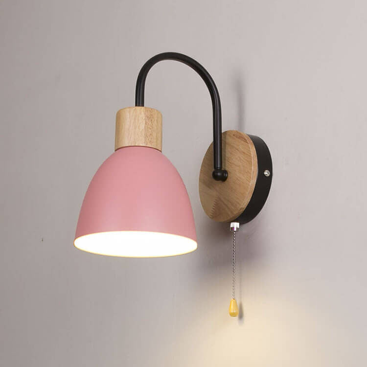 Nordic Macaron 1-Light Zipper Switch Wall Light - Modern Decorative Lighting