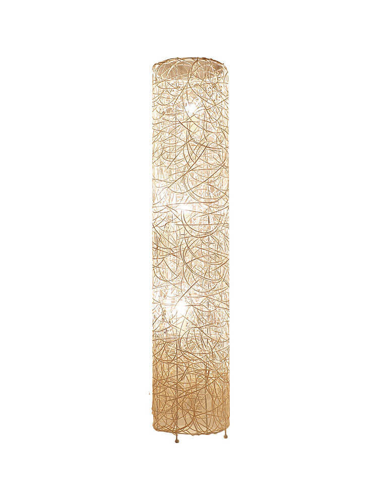 Minimalist Rattan Weaving 3-Light Floor Lamp - Column Design, Eco-Friendly Lighting, Bohemian Home Decor, Adjustable Brightness, Stylish Indoor Lighting, Warm Ambiance Lamp