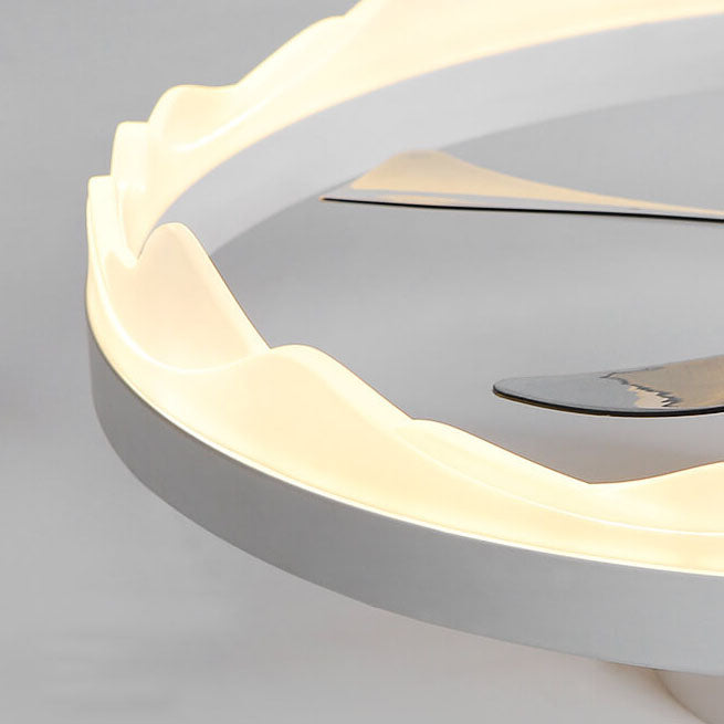Minimalist Round Acrylic LED Semi-Flush Mount Ceiling Fan Light