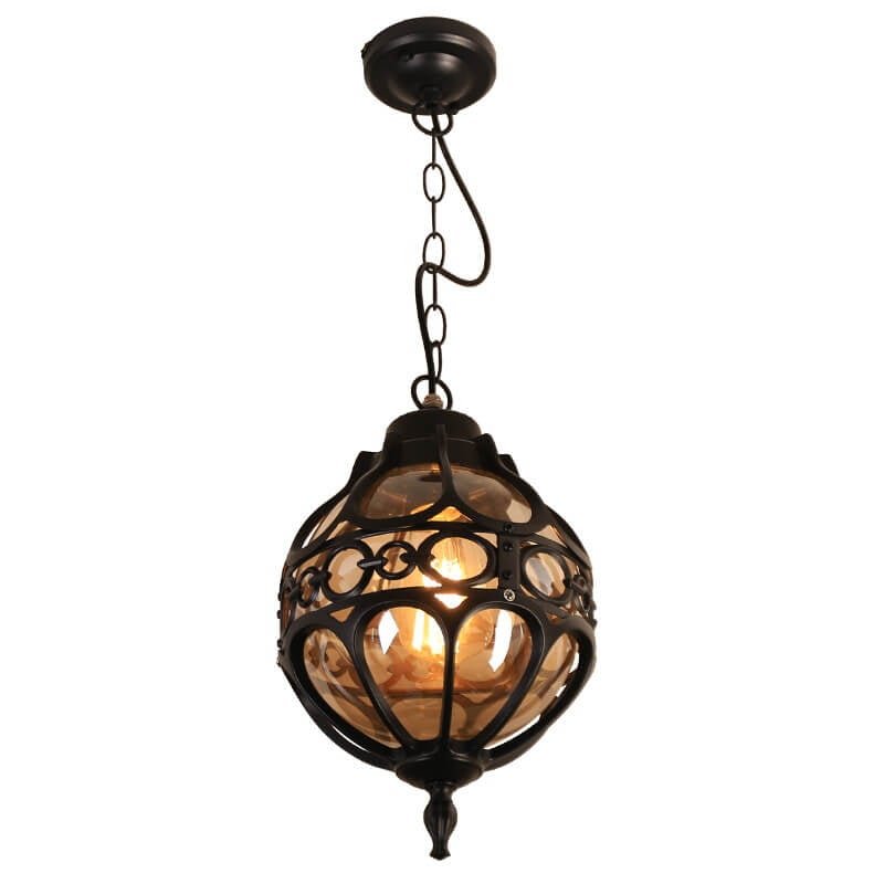 Retro Industrial Globe Pendant Light - 1-Light Waterproof Outdoor Fixture