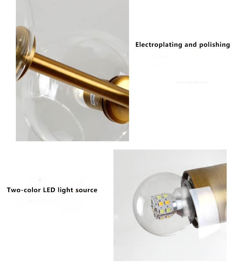 Modern Glass Magic Bean 8-Light LED Chandelier - Contemporary Lighting, Elegant Home Decor, Sleek Design, Energy-Efficient, Bright Illumination, Unique Pendant Fixture, Dining Room & Living Space Lighting