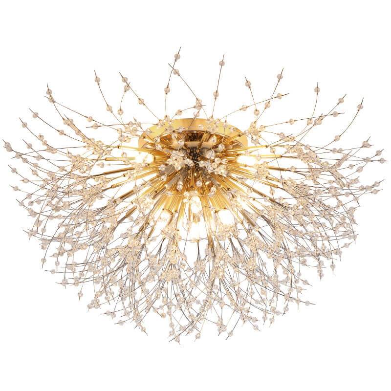 Modern Dandelion Crystal Semi-Flush Mount Ceiling Light 5/6/8 Lights