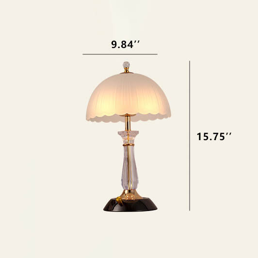 Modern Textured Glass Dome Shade 2-Light Table Lamp - Stylish Home Lighting, Contemporary Design, Elegant Accent Lamp, Bedroom Decor, Living Room Lighting, LED Compatible