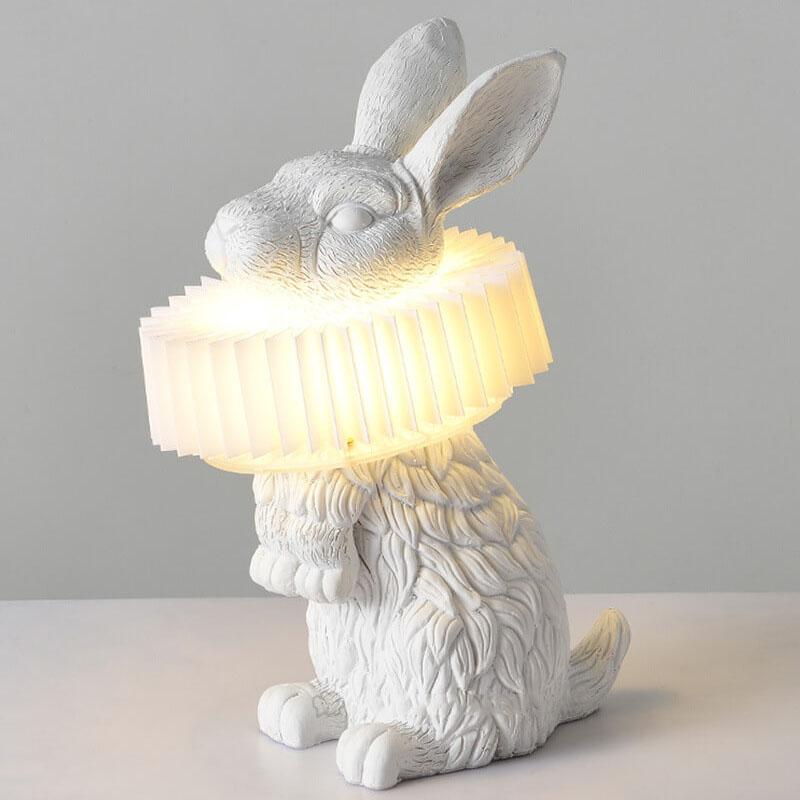 Modern Creative Resin Rabbit LED Table Lamp - Cute Decorative Night Light for Home, Kids Room, Nursery, Unique Gifts, Contemporary Design, Eco-Friendly Lighting, Ambient Lighting for Bedroom, Stylish Table Decor, Whimsical Animal Lamp, LED Light Fixture