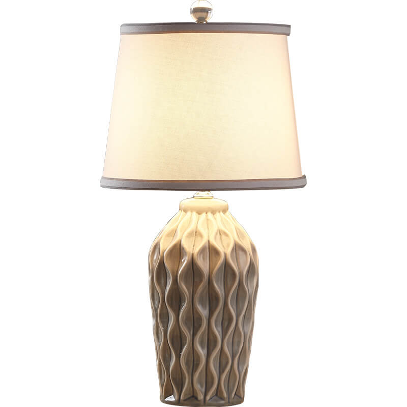 Modern Simple Fabric Ice Cracked Ceramics 1-Light Table Lamp Stylish Home Decor Bedroom Living Room Lighting Decorative Accent Lamp Contemporary Design Unique Ceramic Finish Elegant Modern Lighting Fixture