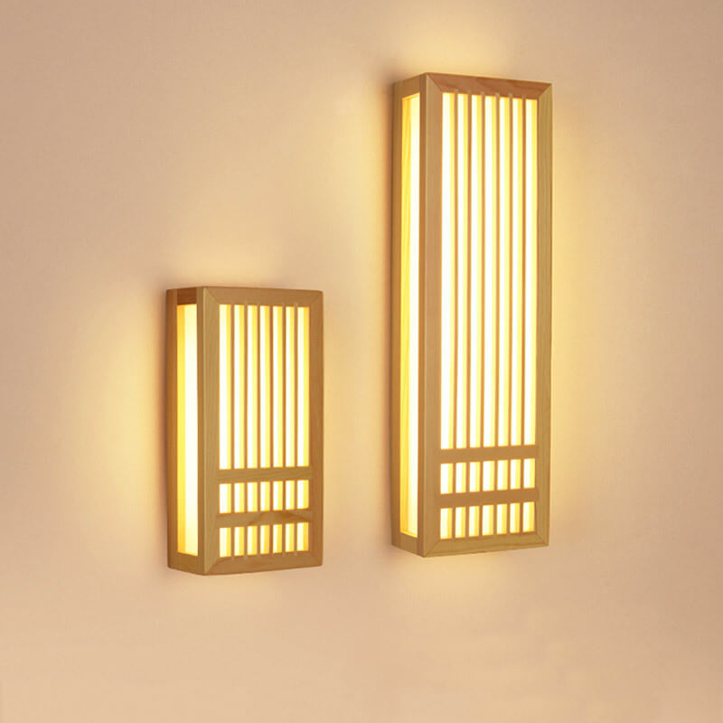 Solid Wood Acrylic LED Wall Sconce Lamp for Modern Living Room