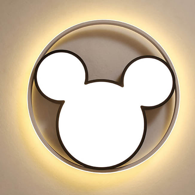 Cartoon Mouse LED Flush Mount Ceiling Light for Kids Room, Adorable Mouse Ceiling Fixture, Childrens Bedroom Lighting, Cute Animal Light, Nursery Decor, Energy Efficient LED, Playful Ceiling Lamp, Child-Friendly Light Fixture