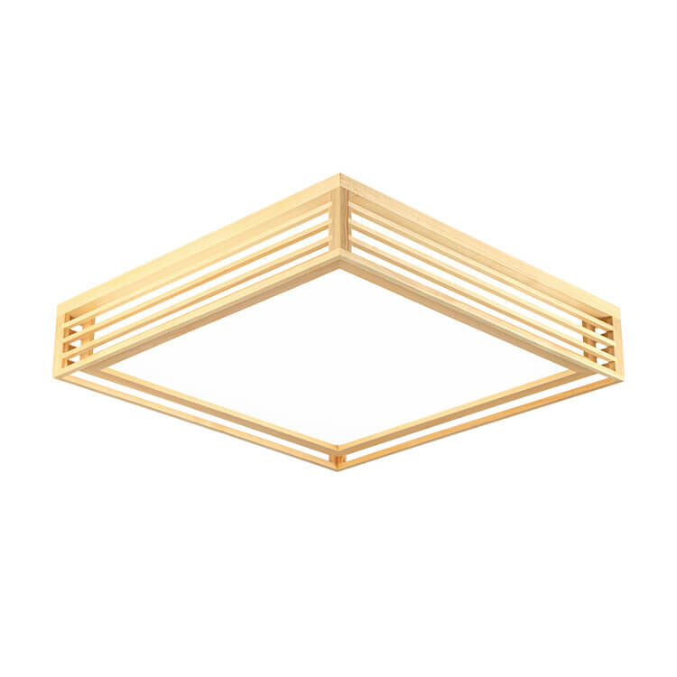 Nordic Solid Wood Square LED Tatami Ceiling Light