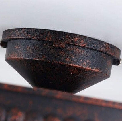 Industrial Wrought Iron 6-Light Flush Mount Ceiling Light