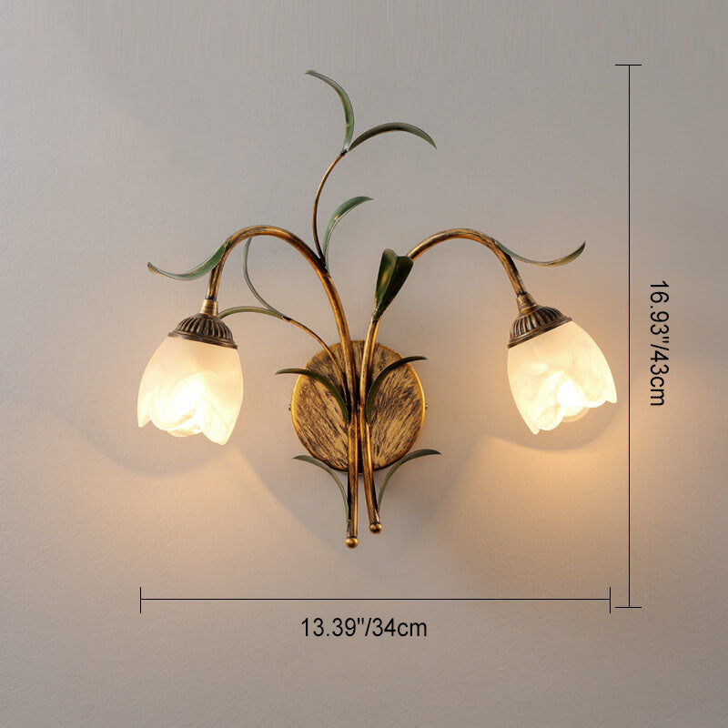 Modern Minimalist Glass Flower Wall Sconce - 1/2-Light Lamp for Living Room, Bedroom, and Hallway Decor