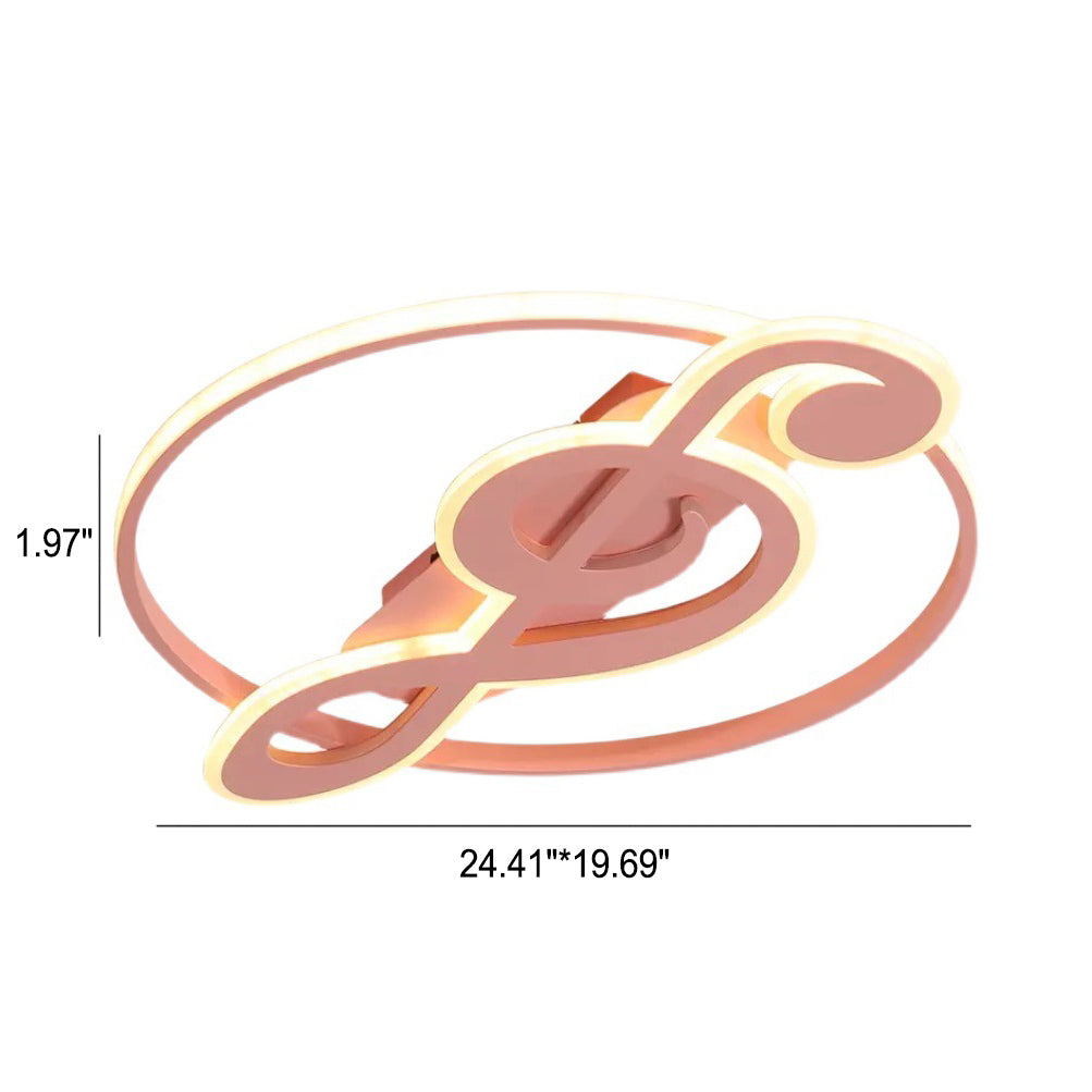 Nordic Creative Music Notes LED Ceiling Light - Flush Mount Fixture for Modern Homes