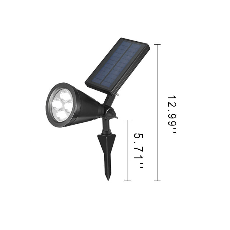 Modern Solar Waterproof LED Conical Spotlight - Outdoor Floor Plug Light