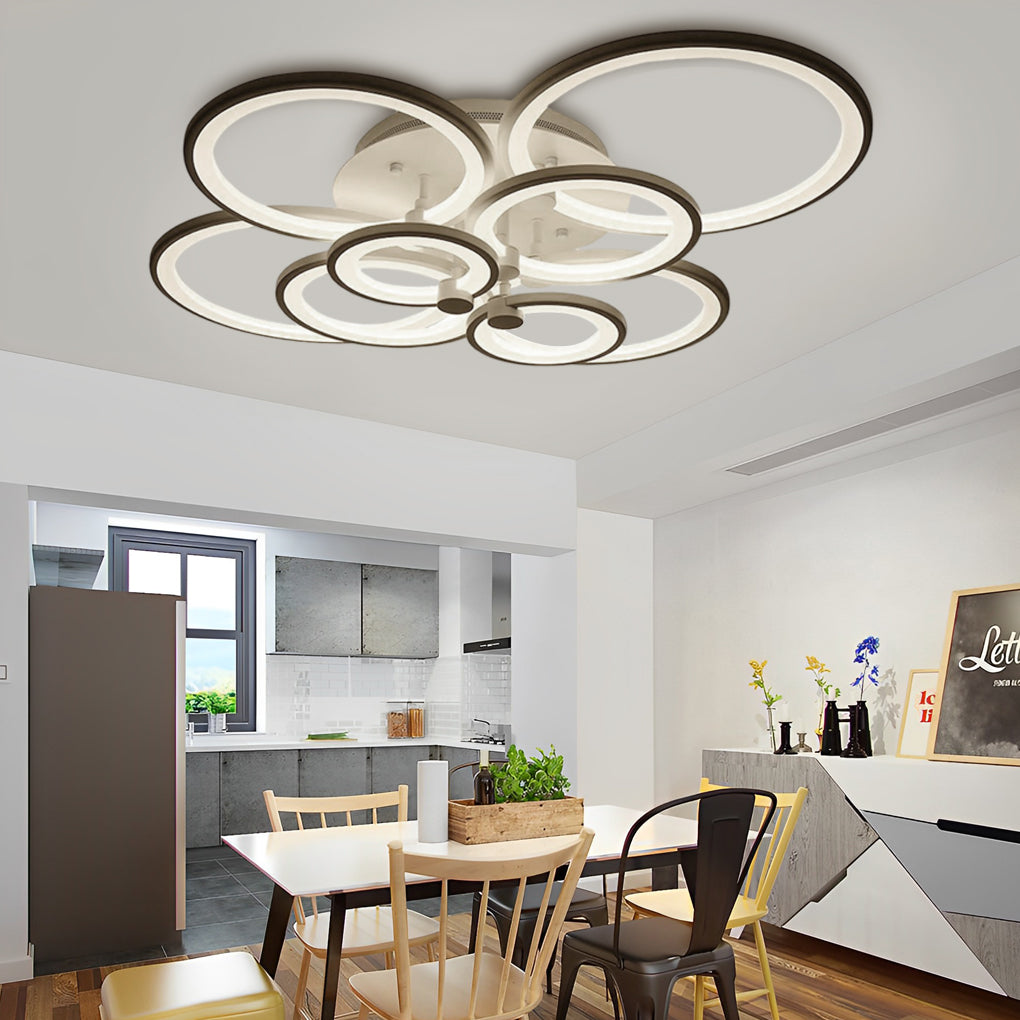 Multi Circles Dimmable LED Ceiling Light Flush Mount Modern Lighting