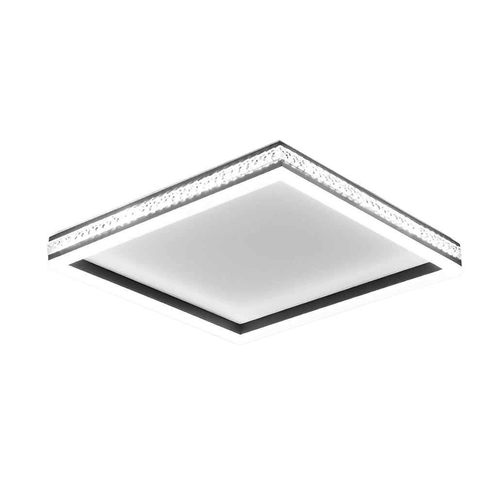 Modern Round Square Stepless Dimming Ceiling Light Fixture with Remote