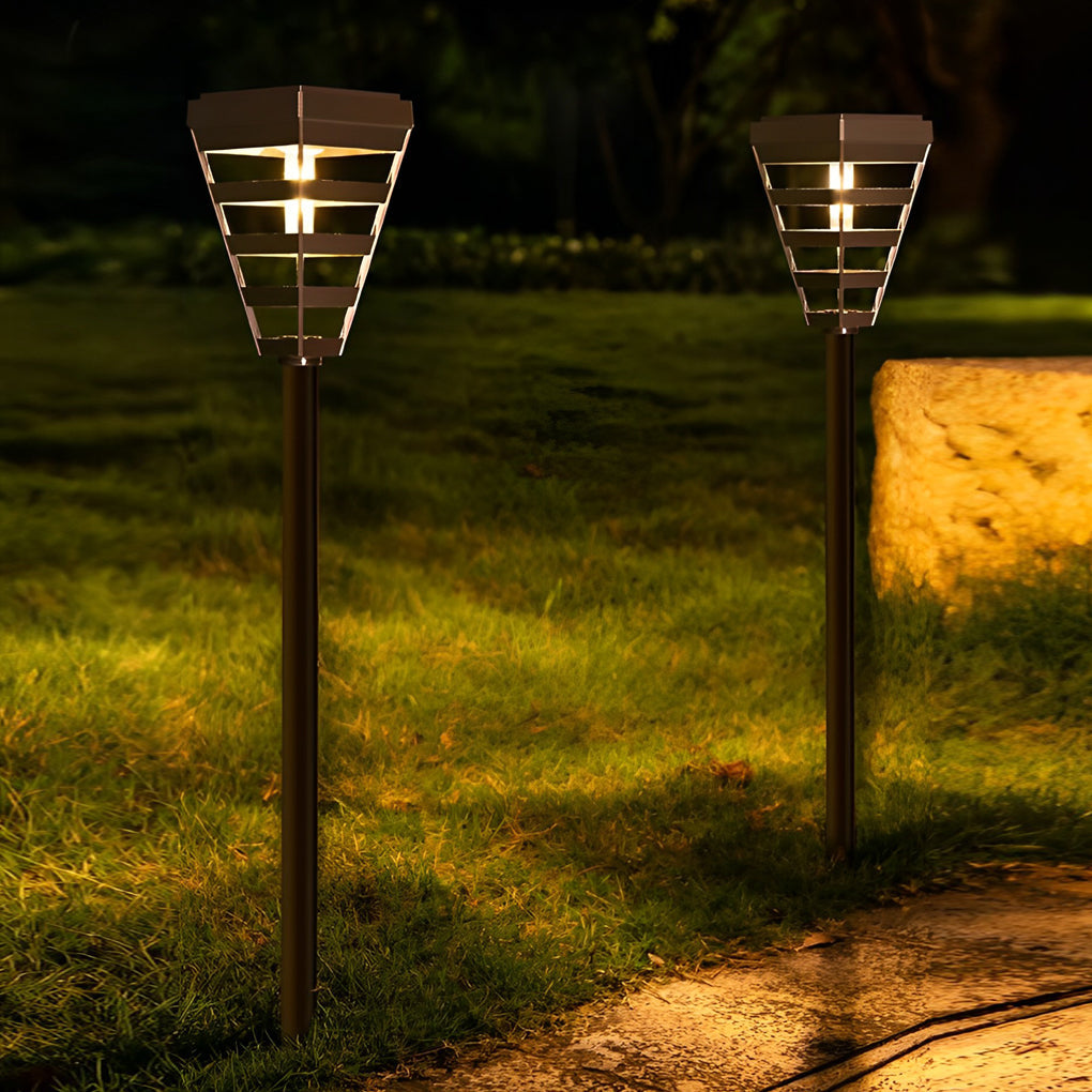 Smart Solar Black Outdoor Post Light - Weatherproof LED Lawn Lamp with Intelligent Light Control