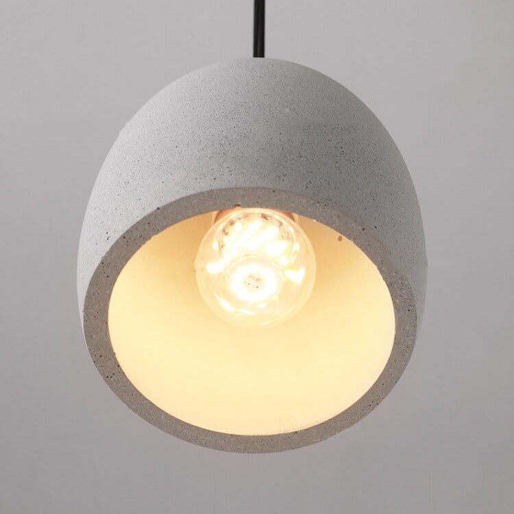 Minimalist Cement Dome Pendant Light - 1-Light Industrial Ceiling Fixture