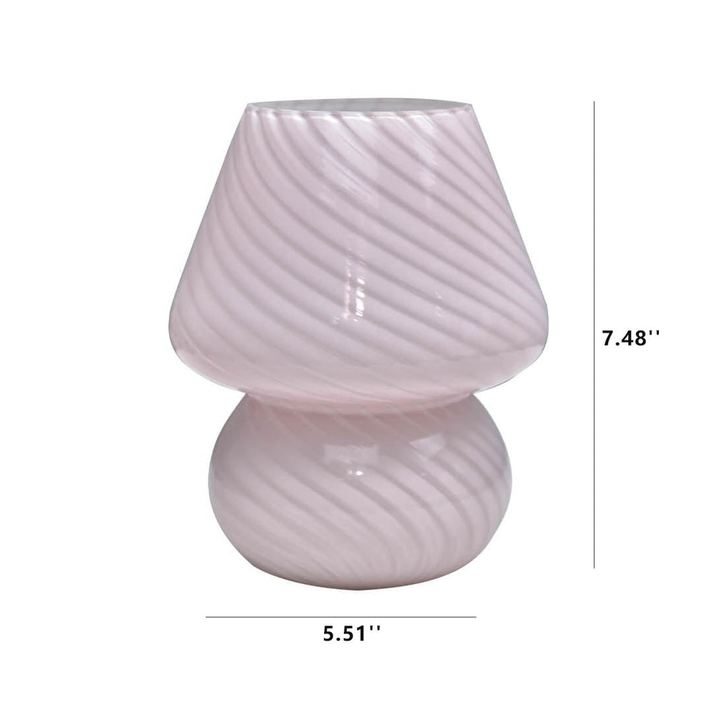 Retro Glass Mushroom LED Night Light Table Lamp