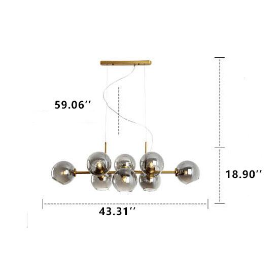Modern Glass Magic Bean 8-Light LED Chandelier - Contemporary Lighting, Elegant Home Decor, Sleek Design, Energy-Efficient, Bright Illumination, Unique Pendant Fixture, Dining Room & Living Space Lighting