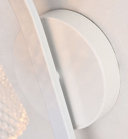 Modern Glass Shade Wall Sconce Lamp with Resin Bird Accent - 1-Light Fixture