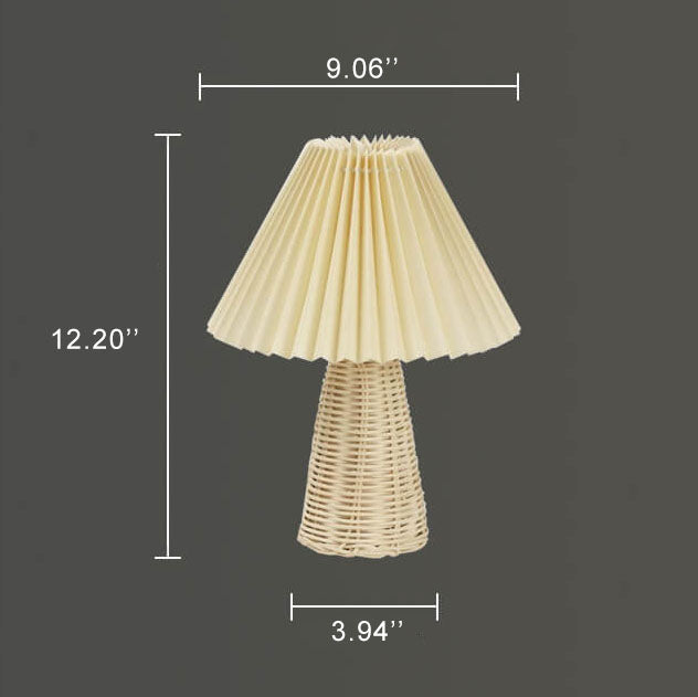 Vintage Pleated Fabric Tapered Base 1-Light Table Lamp, Retro Home Lighting, Stylish Accent Lamp for Living Room, Bedroom Decor, Mid-Century Modern Design, Unique Nightstand Light, Elegant Pleat Lampshade, Warm Lighting for Cozy Atmosphere, Decorative Tab