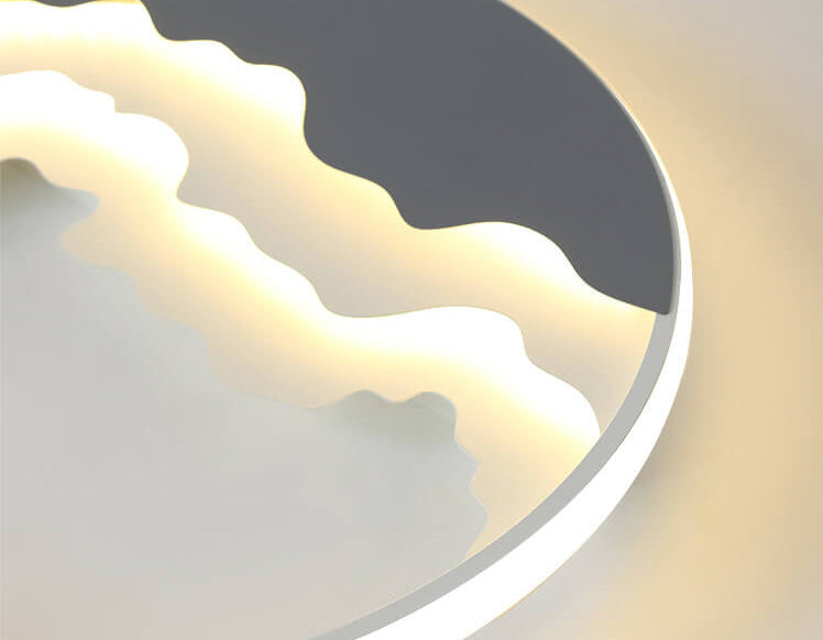 Nordic Sea Wave Round LED Flush Mount Ceiling Light for Modern Interiors