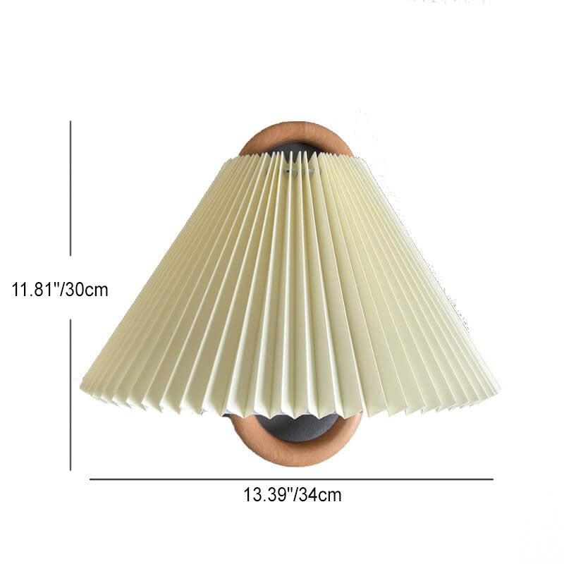 Modern Solid Wood Pleated Semi-Circle Wall Sconce - 1-Light Lamp for Stylish Decor