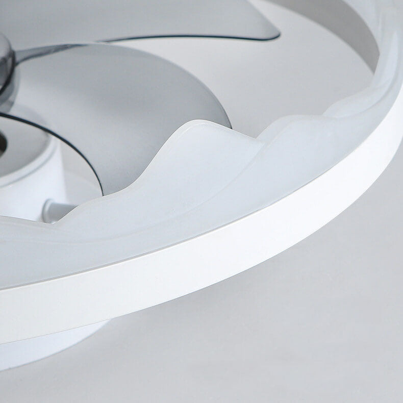 Minimalist Round Acrylic LED Semi-Flush Mount Ceiling Fan Light