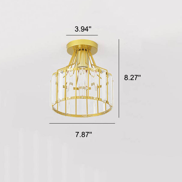 Modern Crystal Dome Semi-Flush Mount Ceiling Light - Elegant Home Lighting Fixture