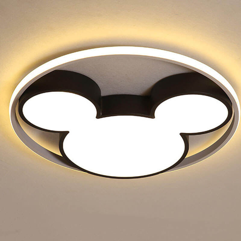 Cartoon Mouse LED Flush Mount Ceiling Light for Kids Room, Adorable Mouse Ceiling Fixture, Childrens Bedroom Lighting, Cute Animal Light, Nursery Decor, Energy Efficient LED, Playful Ceiling Lamp, Child-Friendly Light Fixture