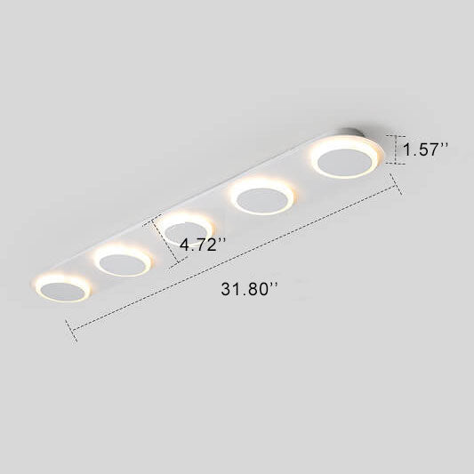 Minimalist Long Bar LED Flush Mount Ceiling Light - 3/4/5 Light Fixture, Modern Lighting for Home, Energy Efficient, Contemporary Design