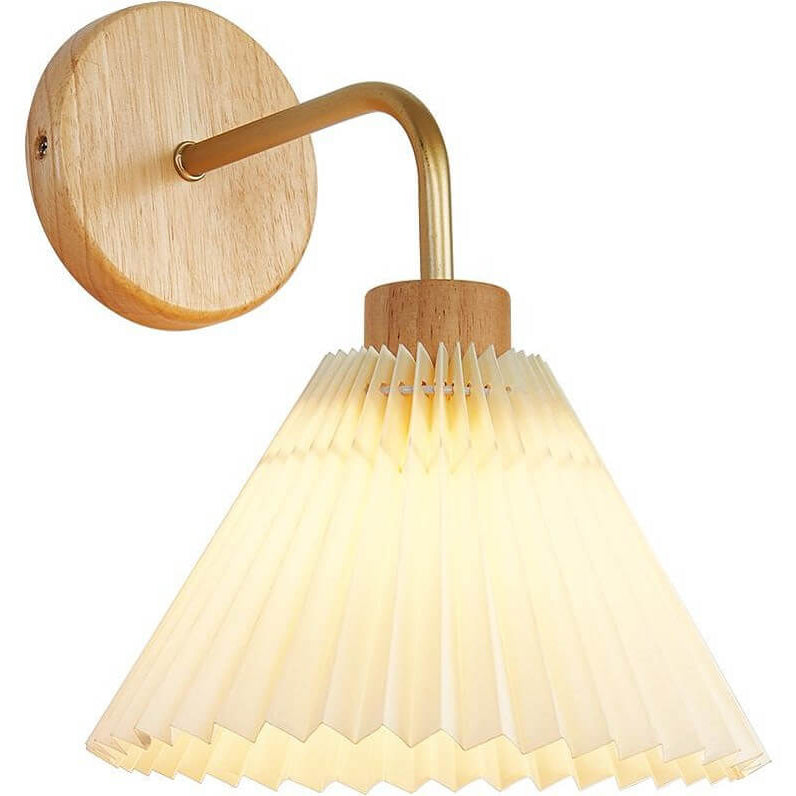 Modern Minimalist Pleated Umbrella Shade Wall Sconce Lamp - 1-Light Fixture, Contemporary Design, Elegant Home Lighting, Stylish Wall Light, Minimalist Decor, Versatile Indoor Illumination