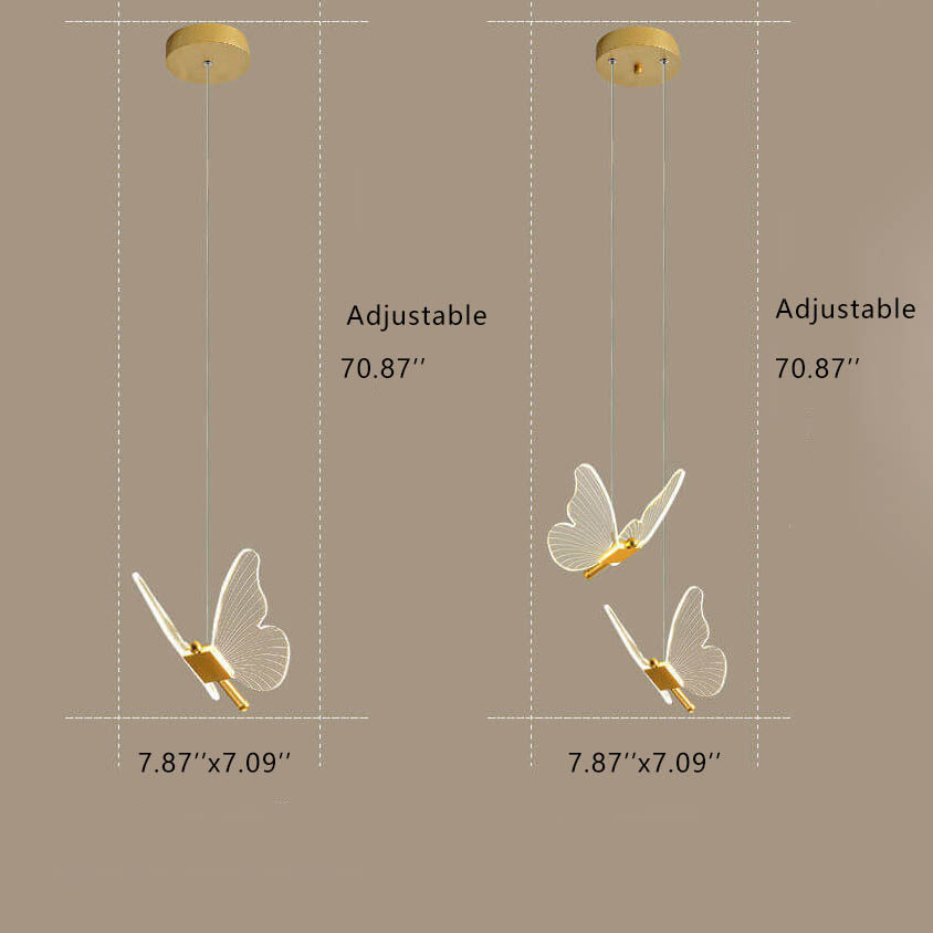 Minimalist Acrylic Butterfly LED Pendant Light - Modern Fixture for Home Decor