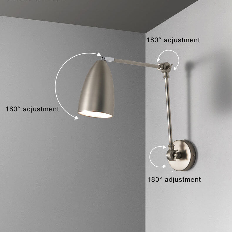 Retro Industrial Swing Arm Wall Sconce Lamp - 1-Light Rotating Iron Design