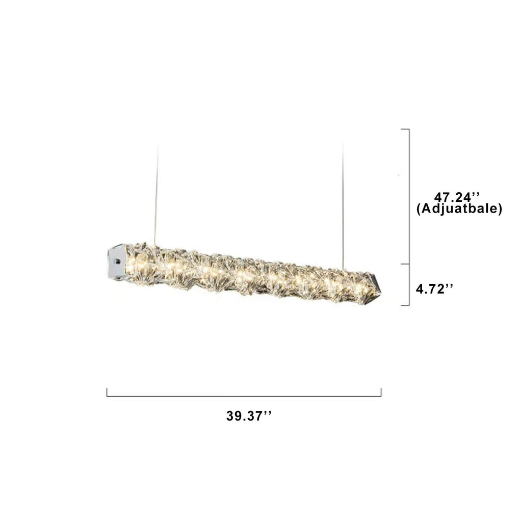 Modern Minimalist Linear Crystal LED Chandelier | Sleek Lighting Fixture for Home or Office

Illuminate your space with this stylish and contemporary chandelier, featuring a minimalist design and energy-efficient LED crystal lighting. Perfect for dining r
