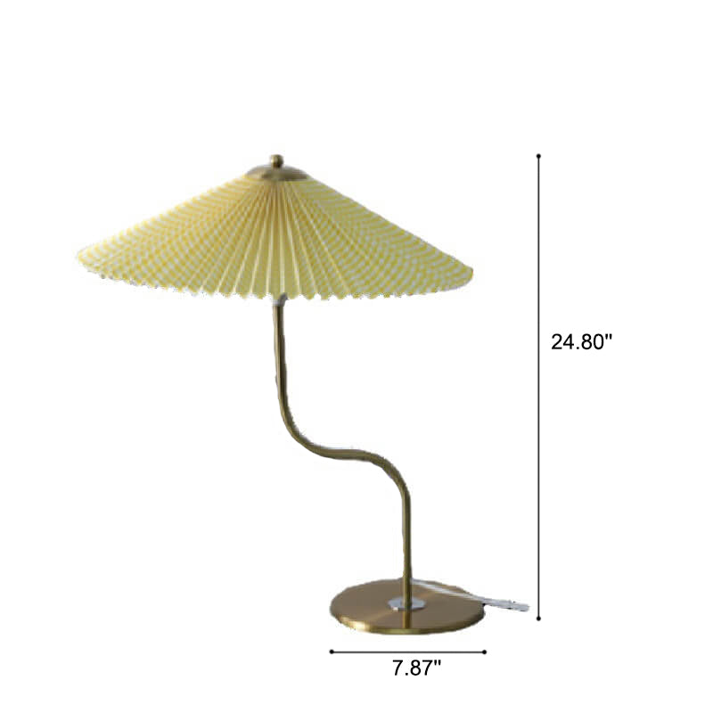 Retro Pleated Umbrella Table Lamp - 1-Light Decorative Accent Lamp