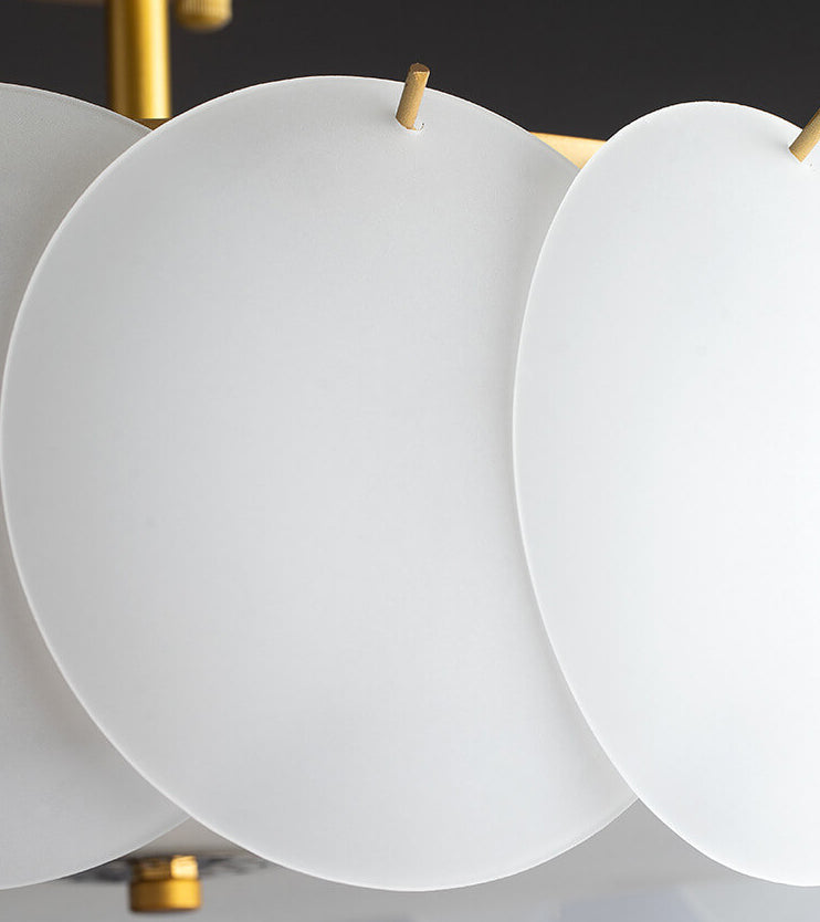 French Glass Round Drum Semi-Flush Mount Ceiling Light - 5/6 Light Fixture, Elegant Lighting, Modern Design, Home Decor, Living Room Illumination