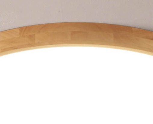 Nordic Solid Wood Ultra-Thin LED Flush Mount Ceiling Light