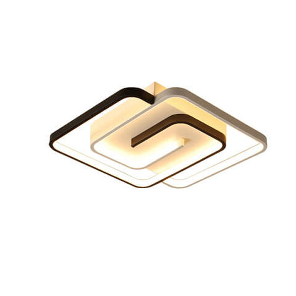 Modern Square Aluminum LED Semi-Flush Mount Ceiling Light