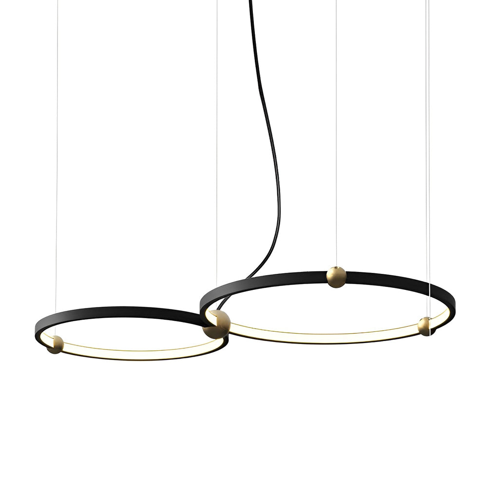 Circular Metal Black Chandelier - Post-Modern Creative Art Lighting